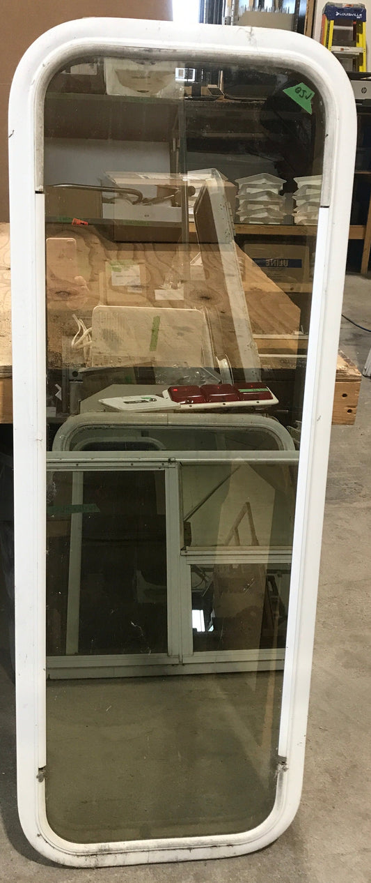 Used White Radius Non Opening Window : 45 1/2 W x 15 1/2 H x 2 D
