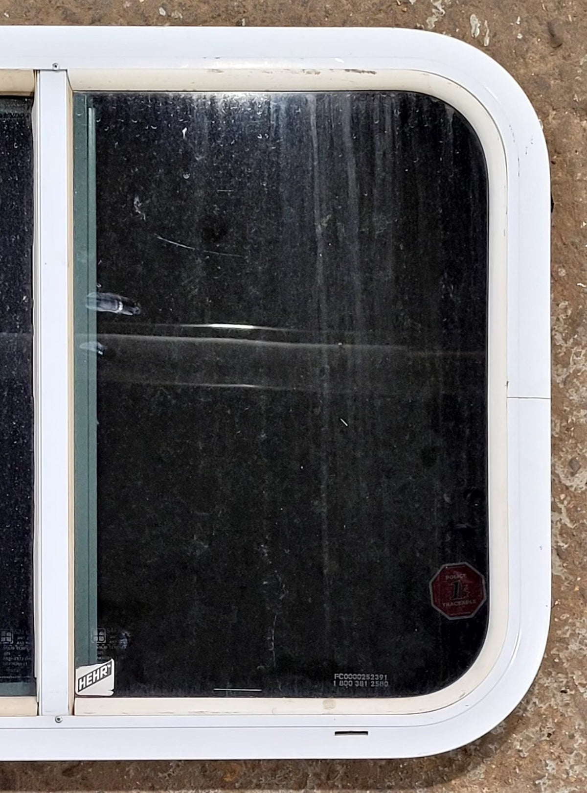 Used White Radius Opening Window : 23 1/2 W x 17 1/2 H x 1 3/4 D