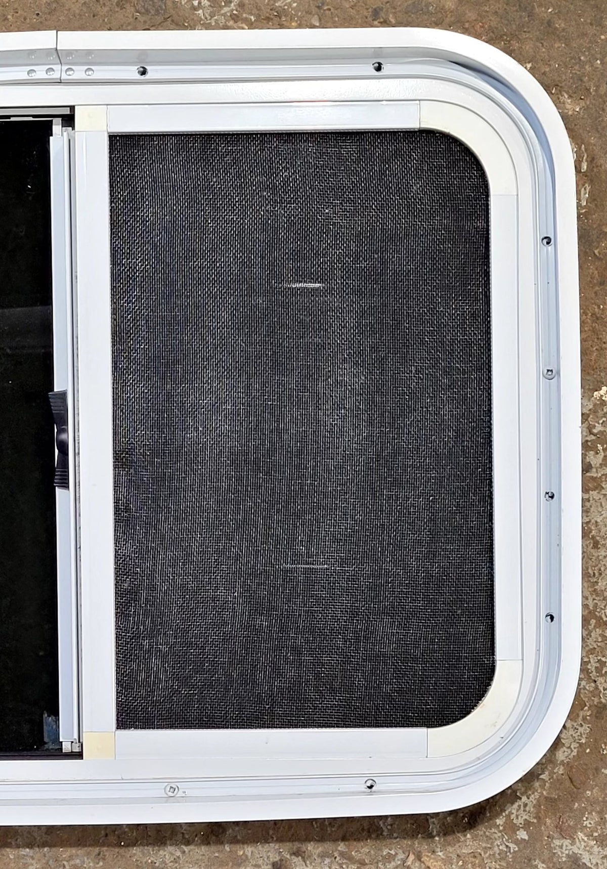 Used White Radius Opening Window : 23 1/2 W x 17 1/2 H x 1 3/4 D