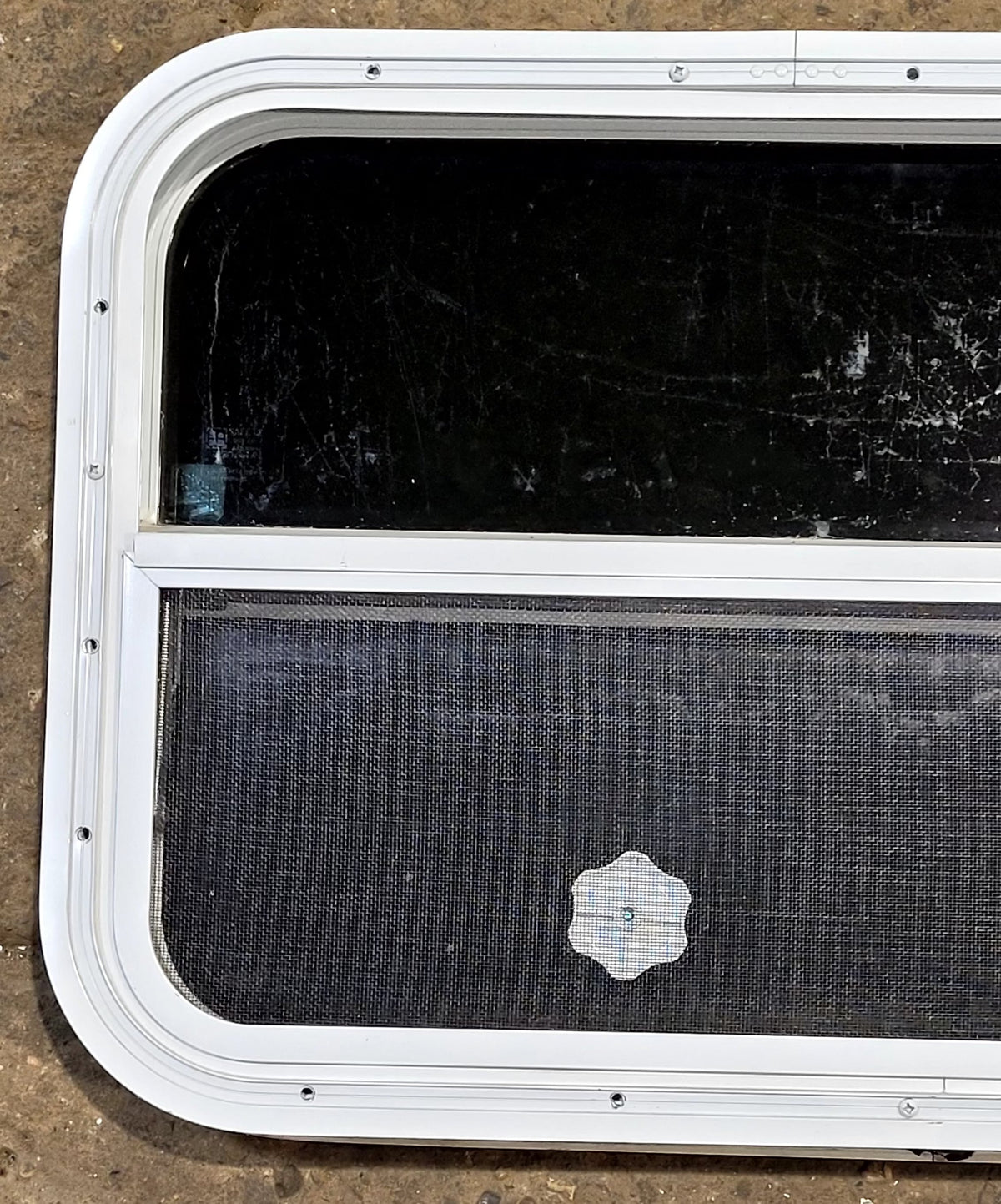 Used White Radius Opening Window : 23 1/2 W x 17 1/2 H x 1 1/2 D