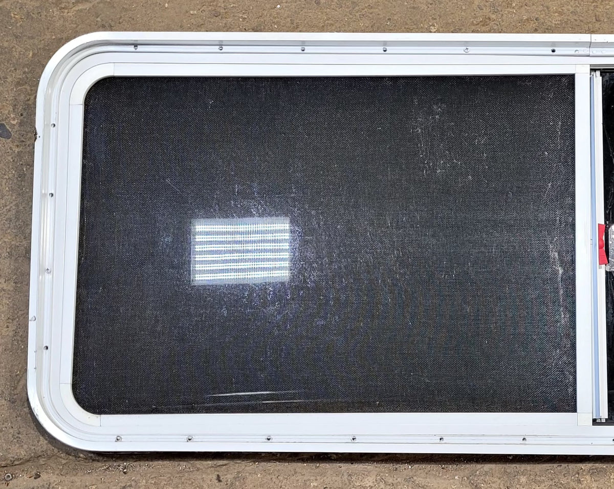 Used White Radius Emergency Opening Window : 59 1/2 W x 21 1/2 H x 1 3/4 D