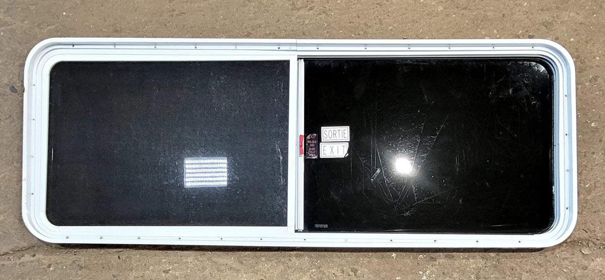 Used White Radius Emergency Opening Window : 59 1/2 W x 21 1/2 H x 1 3/4 D