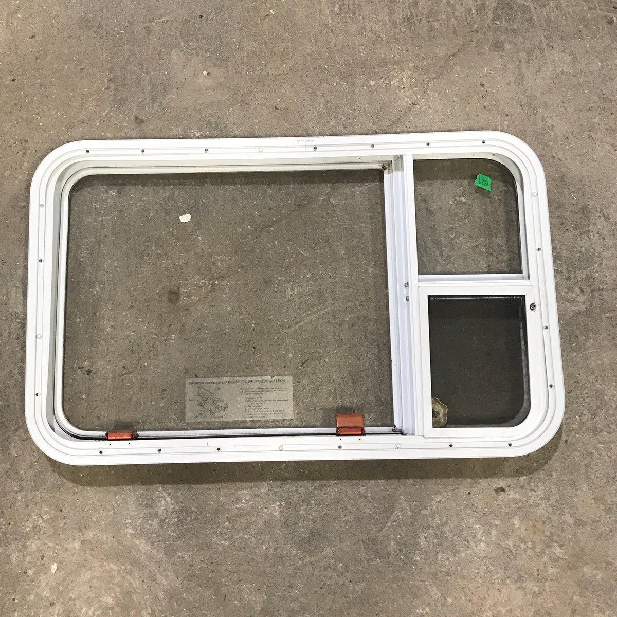 Used White Radius Emergency Opening Window : 35 1/2 W x 21 1/2 H x 1 7/8 D