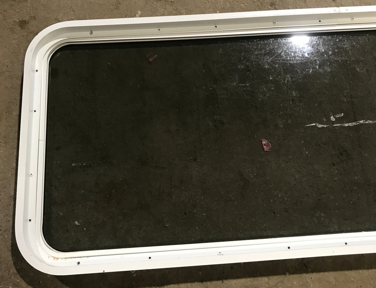 Used White Radius Non Opening Window : 60 W x 21 1/2 H x 1 7/8 D