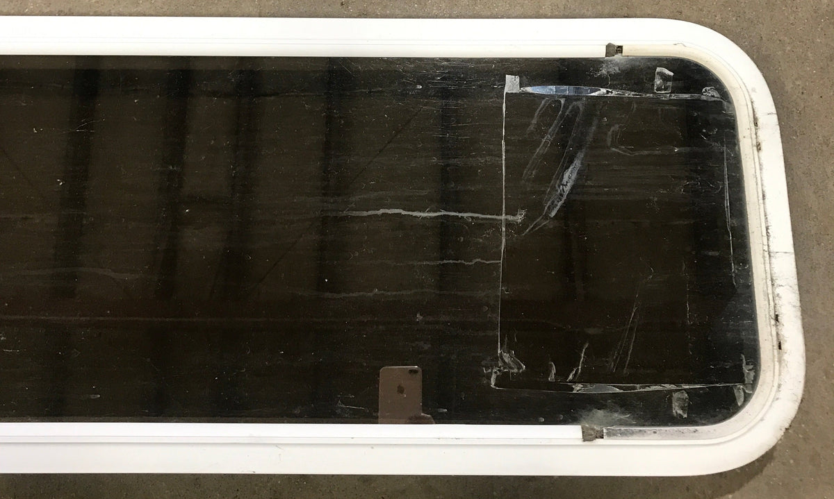 Used White Radius Non Opening Window : 45 1/2 W x 15 1/2 H x 1 7/8 D