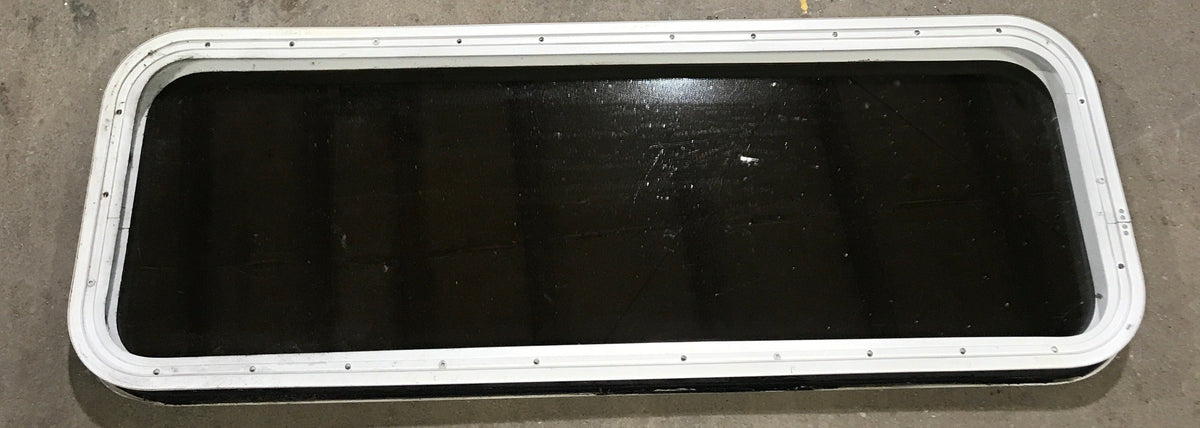 Used White Radius Non Opening Window : 45 1/2 W x 15 1/2 H x 1 7/8 D