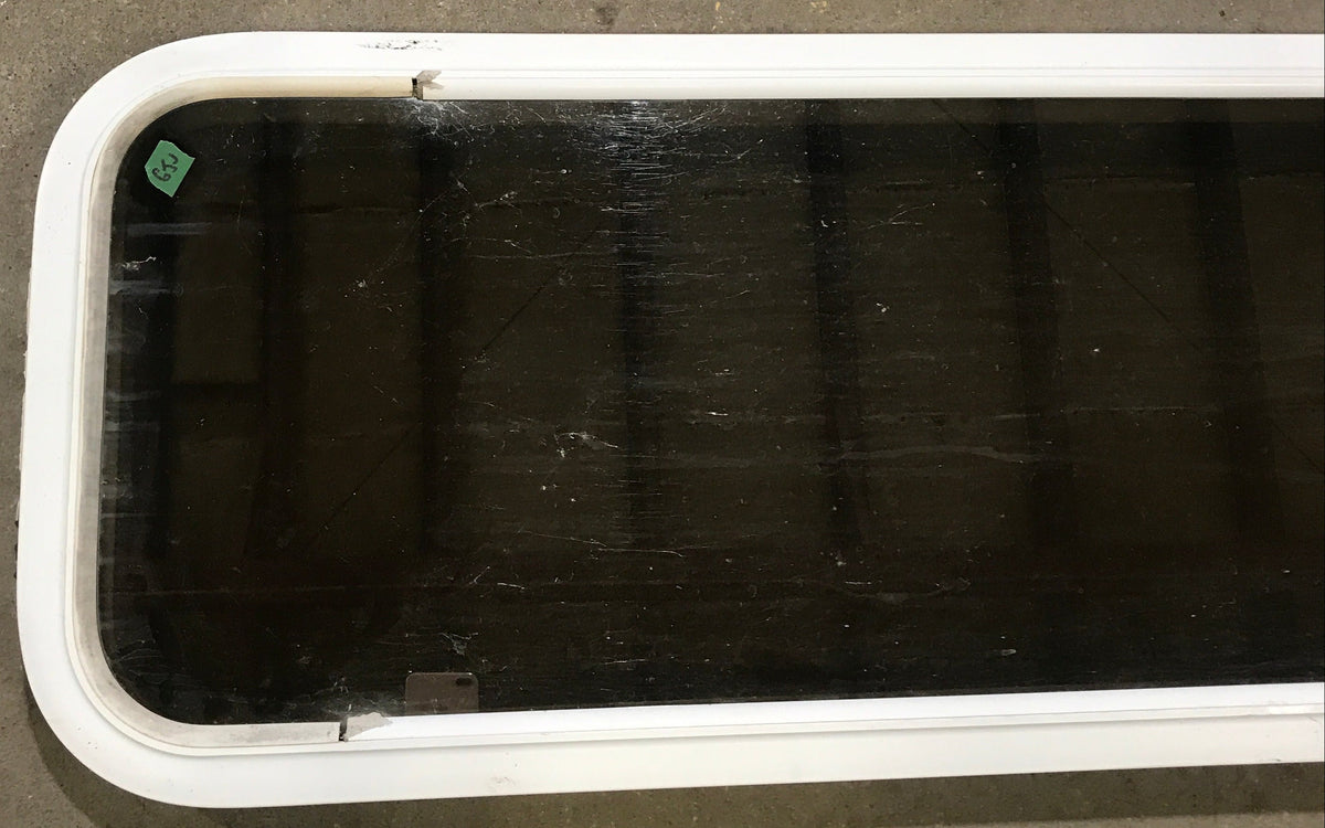 Used White Radius Non Opening Window : 45 1/2 W x 15 1/2 H x 1 7/8 D