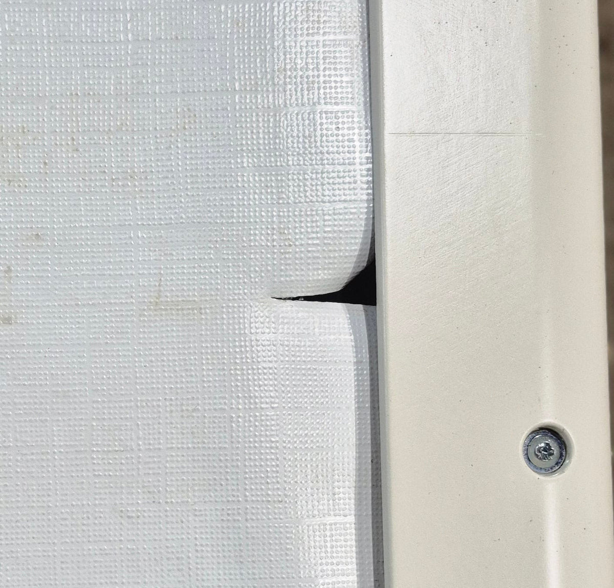 Used White Radius Emergency Opening Window : 18 7/8 W x 16 7/8 H x 1 D