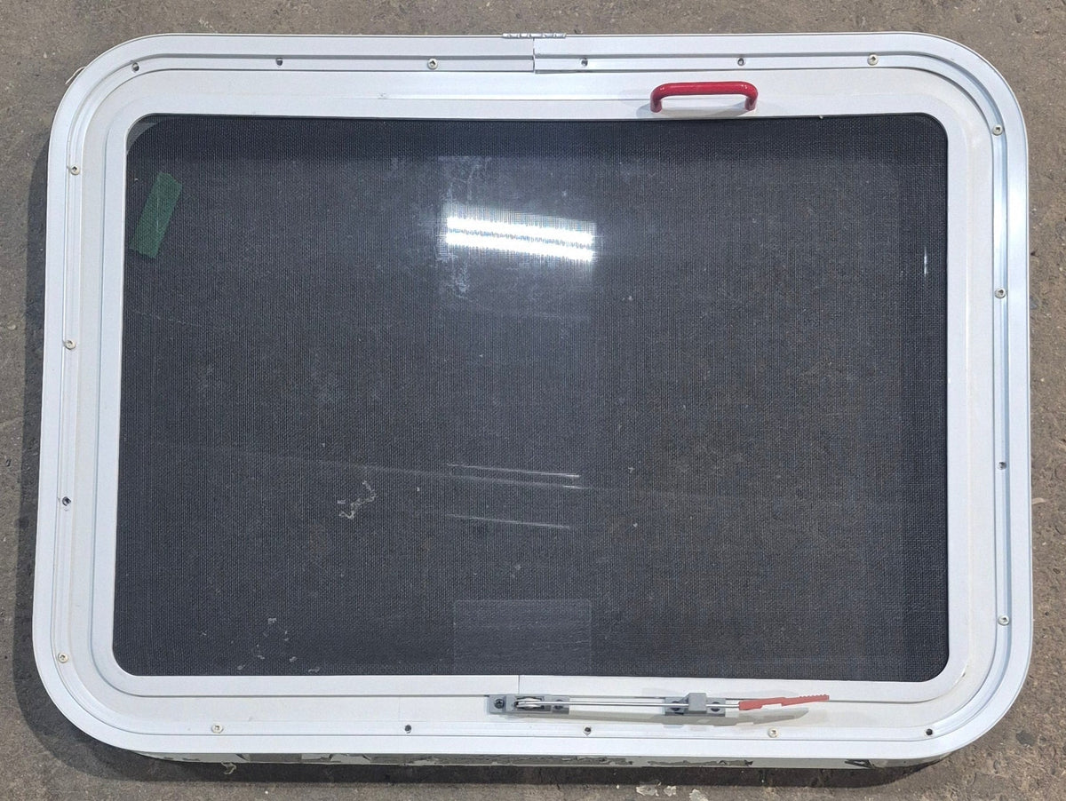 Used White Radius Emergency Opening Window : 29 1/4 W x 21 1/4 H x 1 7/8 D