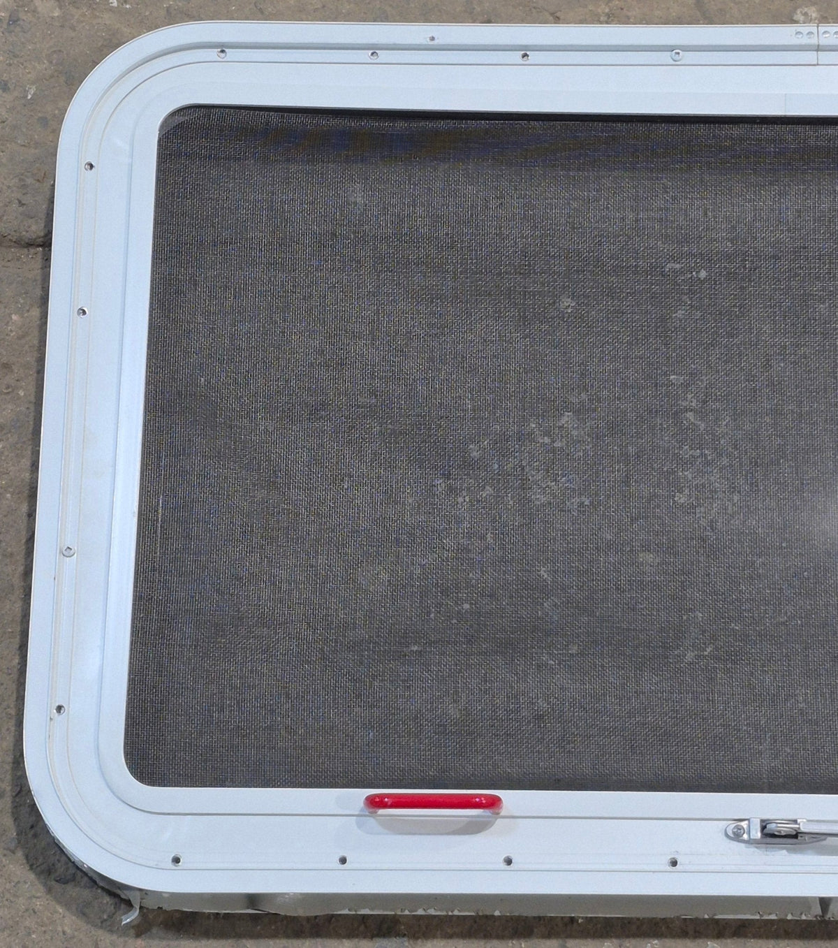 Used White Radius Emergency Opening Window : 35 1/4 W x 21 1/4 H x 1 7/8 D