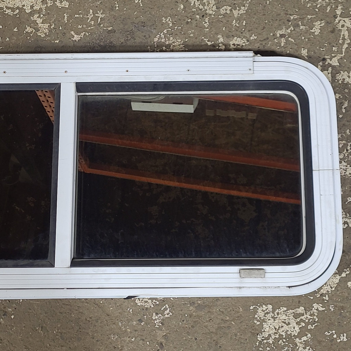 Used White Radius Emergency Opening Window : 42 1/4 W x 17 3/4 H x 1 3/4 D