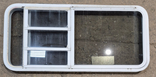 Used White Radius Emergency Opening Window : 47 1/4 W x 21 1/4 H x 1 7/8 D