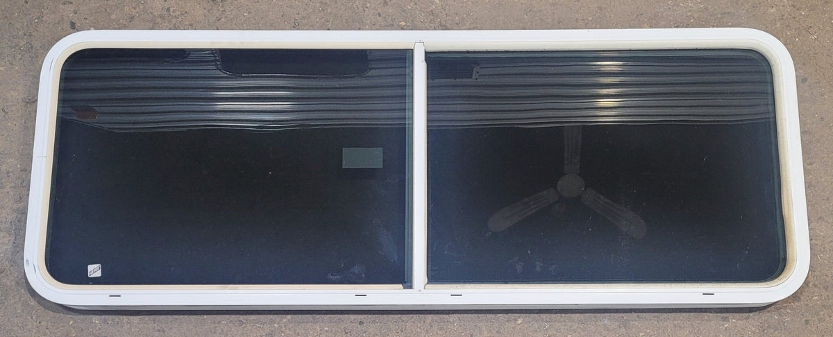 Used White Radius Emergency Opening Window : 59 1/2 W x 21 1/2 H x 2 D