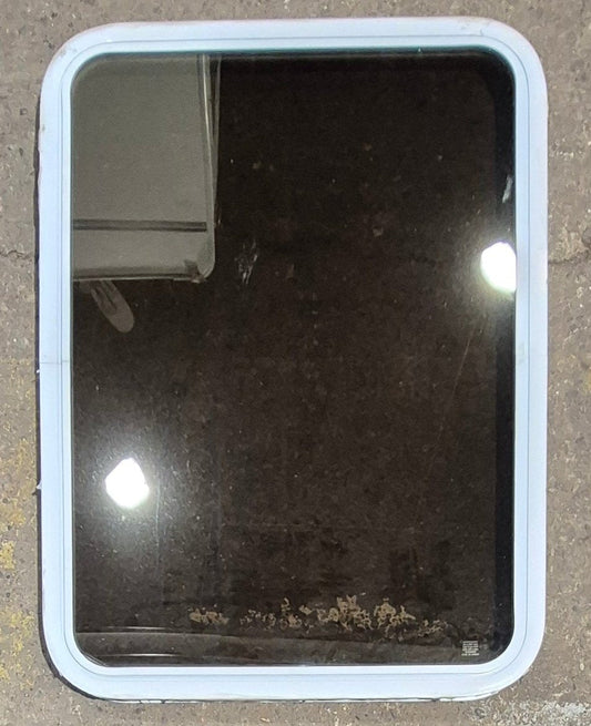 Used White Radius Non Opening Window : 26 1/4 W x 35 1/2 H x 1 7/8 D