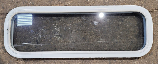 Used White Radius Non Opening Window : 35 1/2 W x 11 1/2 H x 1 7/8 D