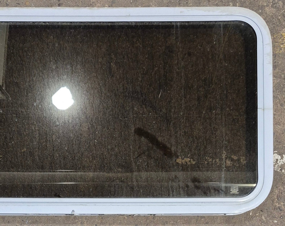 Used White Radius Non Opening Window : 60 1/4 W x 21 3/4 H x 1 7/8 D