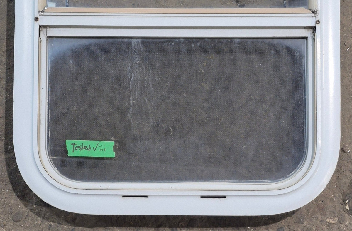 Used White Radius Opening Window : 17 1/2 W x 21 1/4 H x 1 7/8 D