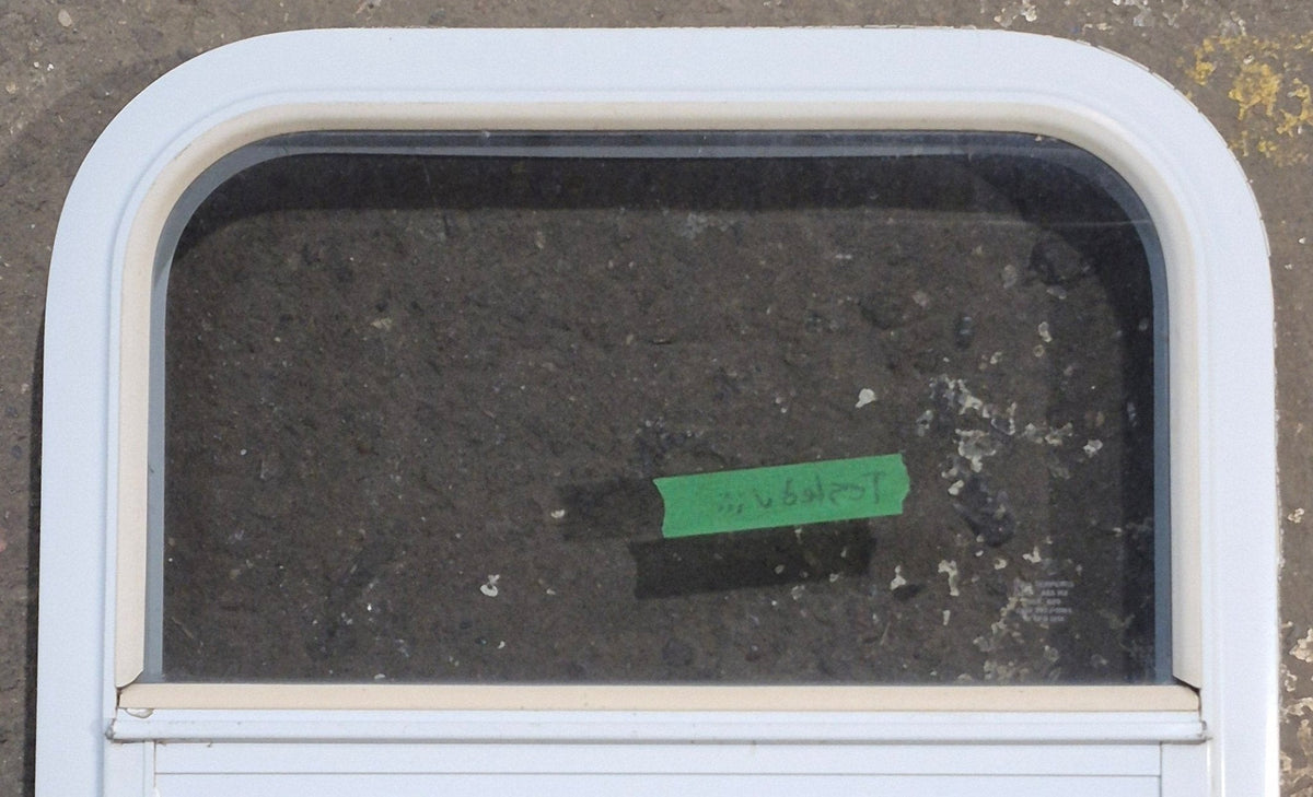 Used White Radius Opening Window : 17 1/4 W x 21 1/4 H x 1 3/4 D