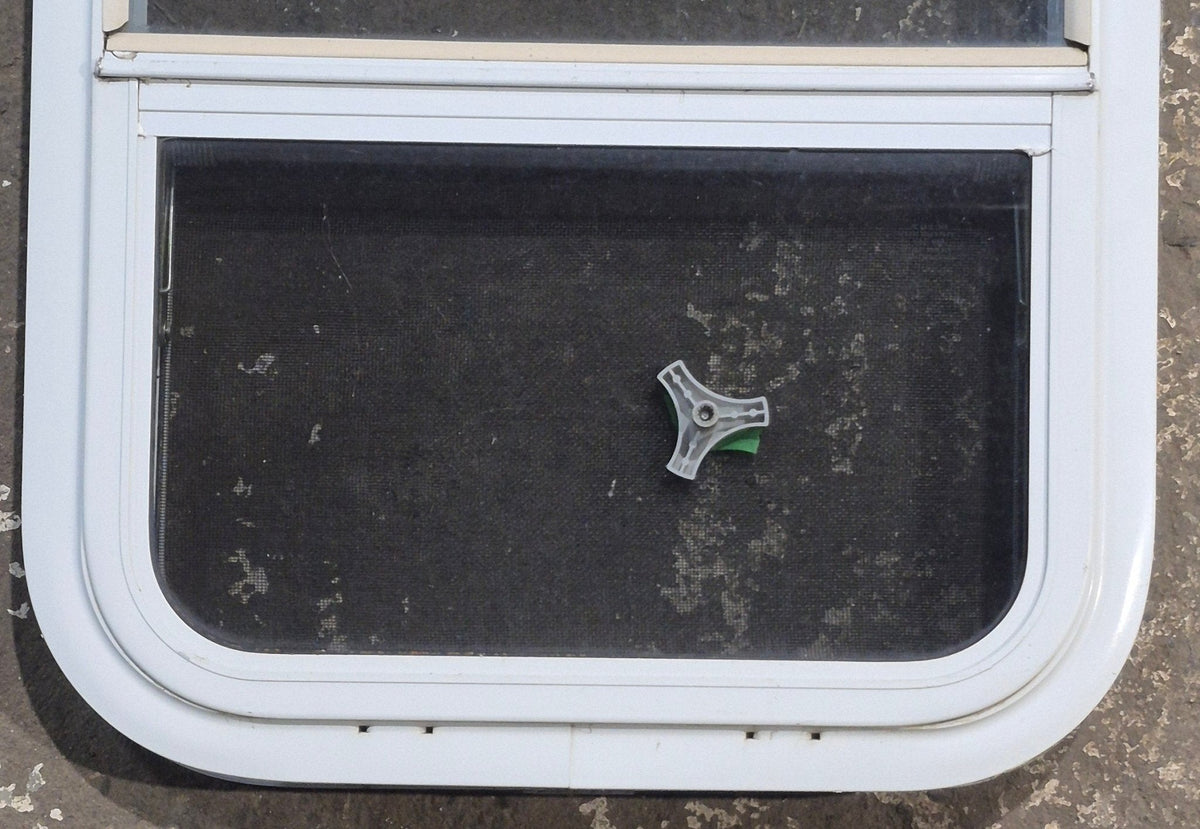 Used White Radius Opening Window : 17 1/4 W x 21 1/4 H x 1 3/4 D