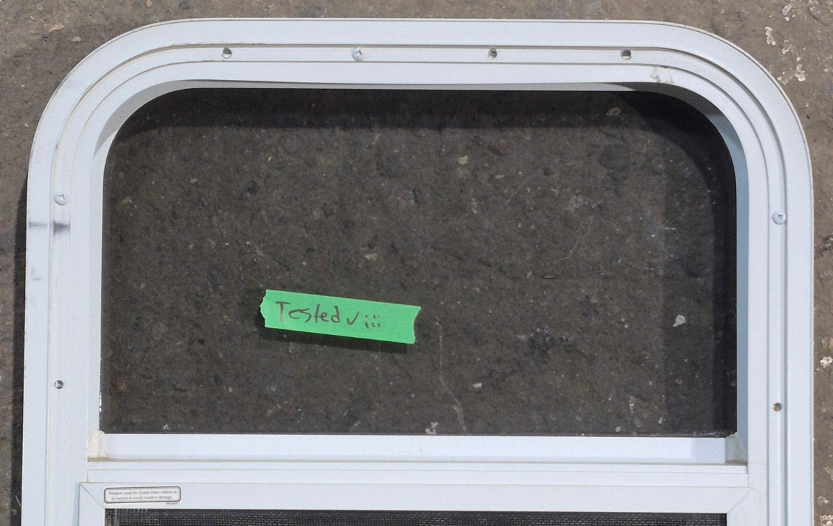 Used White Radius Opening Window : 17 1/4 W x 21 1/4 H x 1 3/4 D