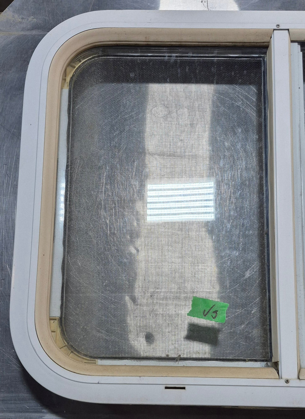 Used White Radius Opening Window : 23 1/2 W x 17 1/2 H x 1 7/8 D