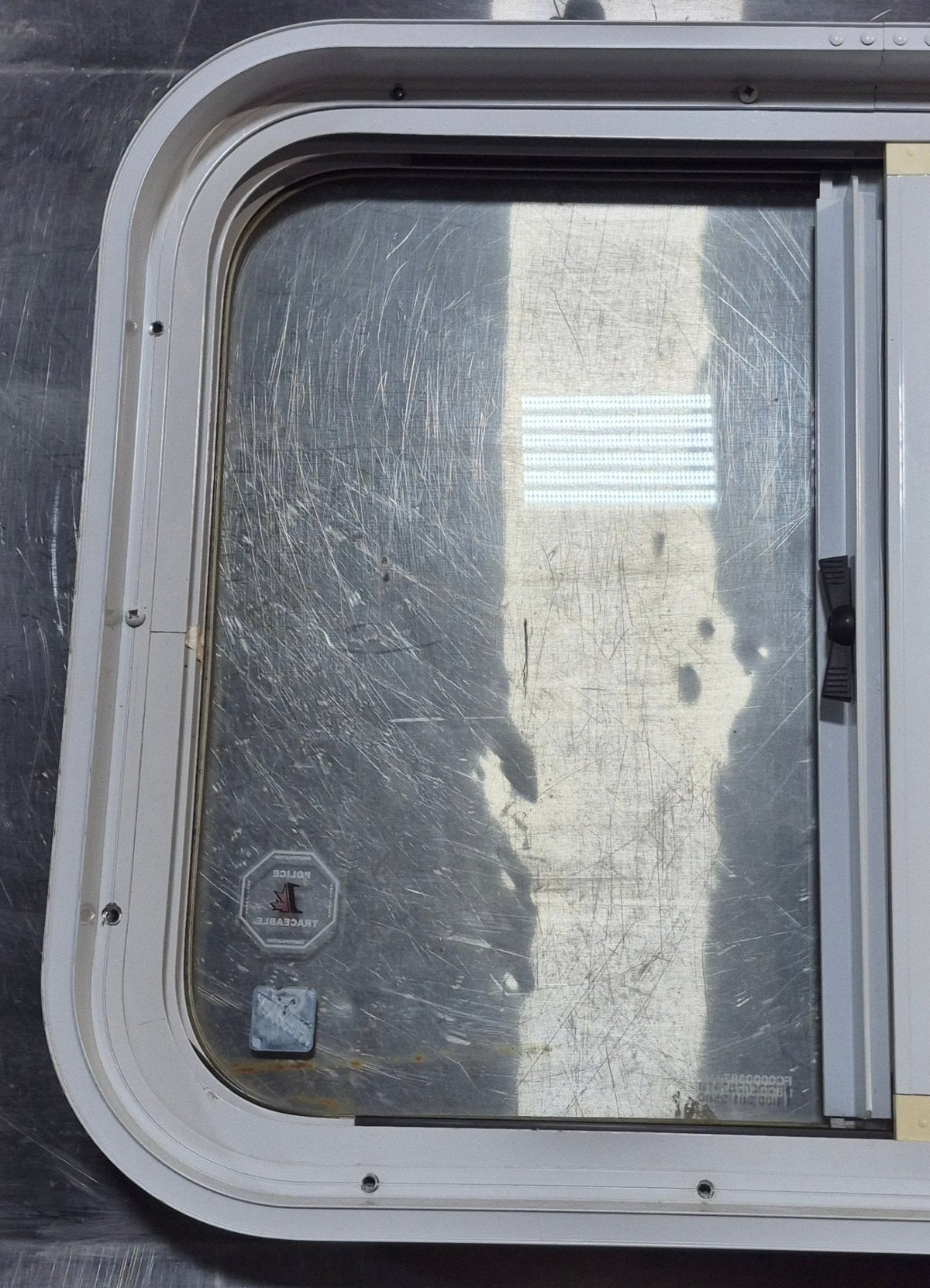 Used White Radius Opening Window : 23 1/2 W x 17 1/2 H x 1 7/8 D