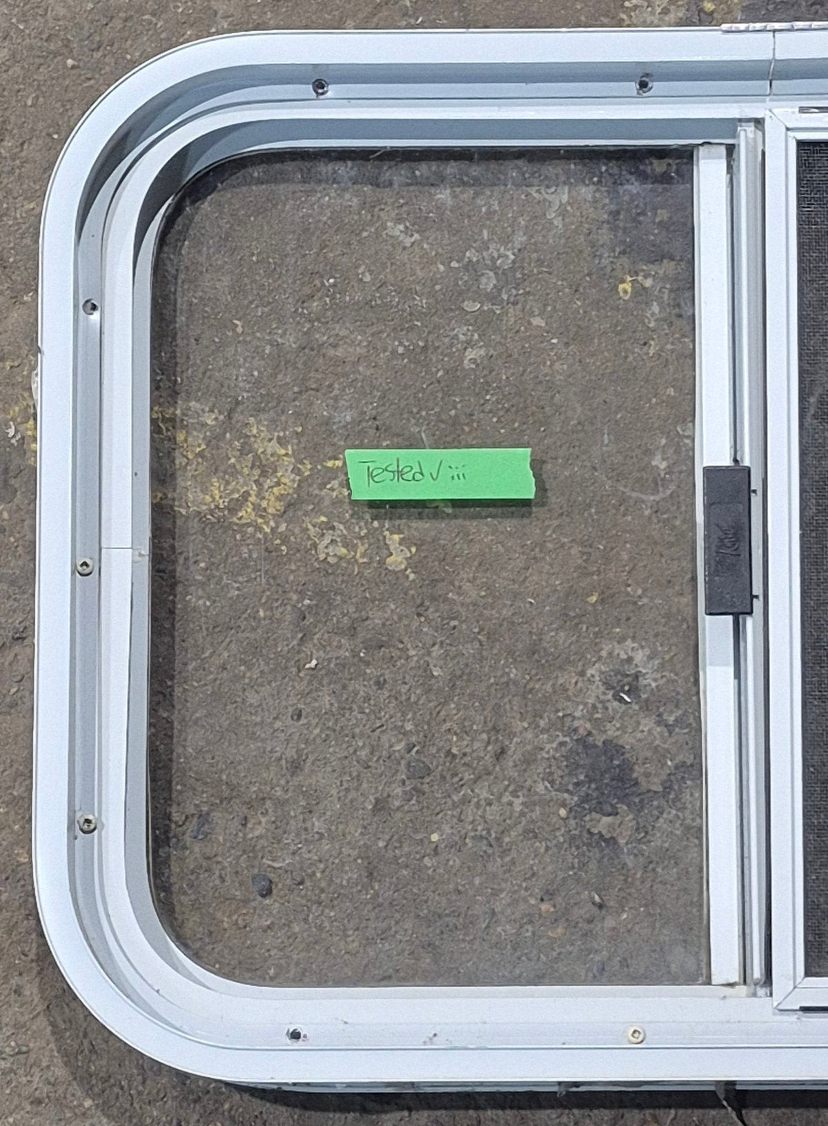 Used White Radius Opening Window : 23 1/2 W x 17 1/2 H x 1 7/8 D