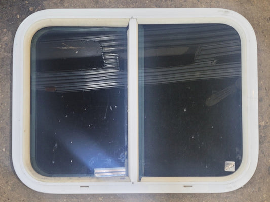Used White Radius Opening Window : 23 1/2 W x 17 1/2 H x 2 D