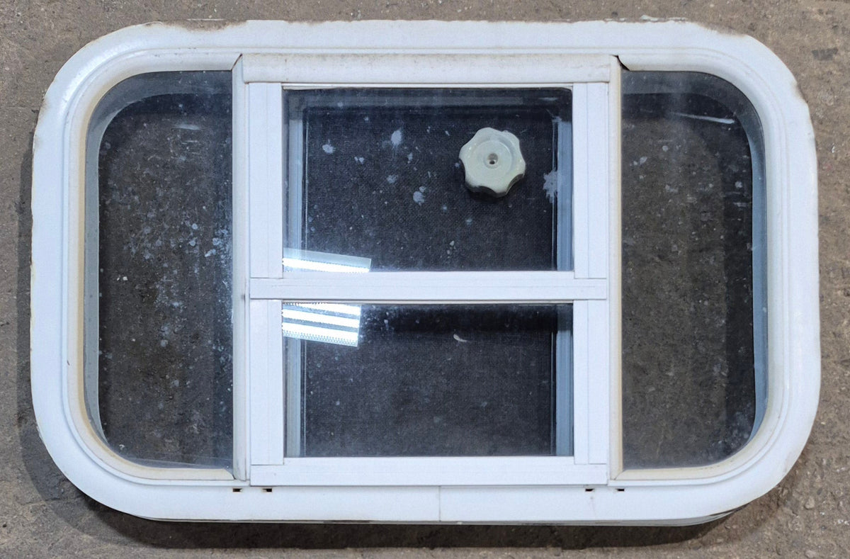 Used White Radius Opening Window : 23 1/4 W x 14 1/2 H x 1 7/8 D