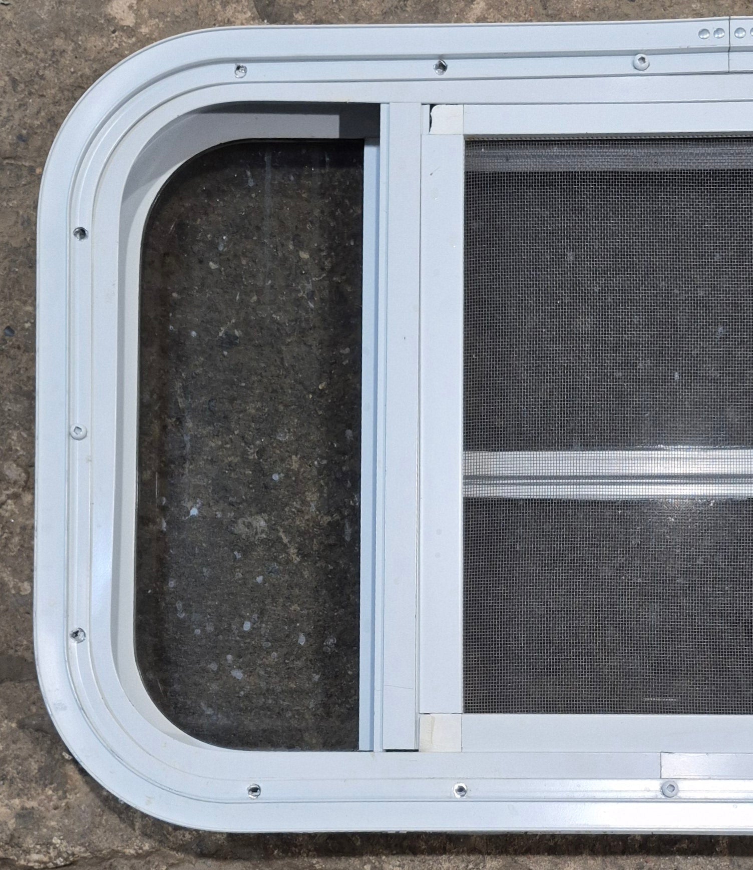 Used White Radius Opening Window : 23 1/4 W x 14 1/4 H x 1 7/8 D