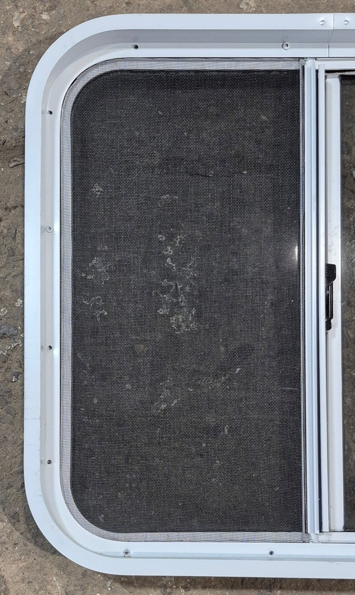 Used White Radius Opening Window : 24 1/4 W x 21 3/4 H x 1 7/8 D