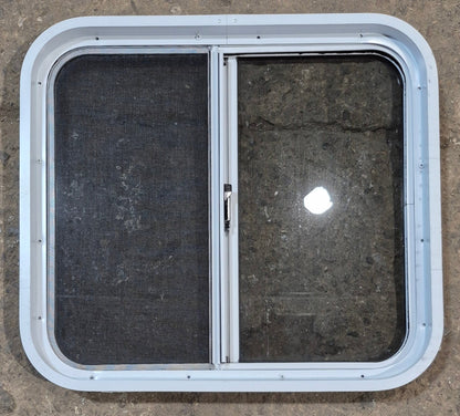 Used White Radius Opening Window : 24 1/4 W x 21 3/4 H x 1 7/8 D