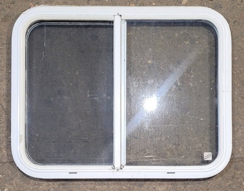 Used White Radius Opening Window : 26 1/2 W x 20 1/2 H x 1 1/4 D