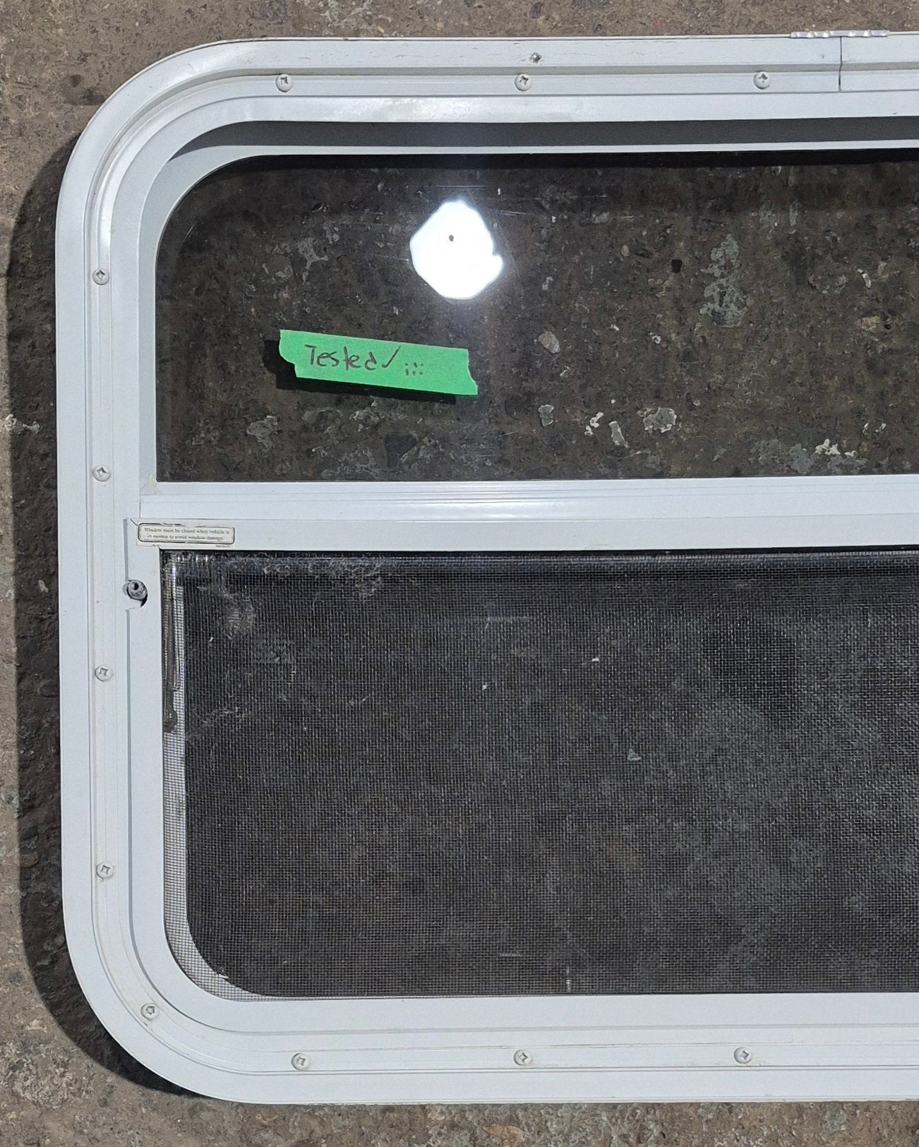 Used White Radius Opening Window : 29 1/2 W x 19 1/4 H x 1 7/8 D